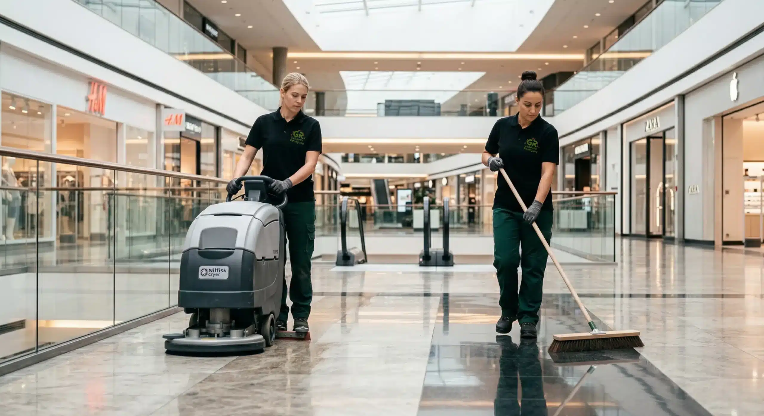 Professionelle Einkaufszentrum-Reinigung für Mallflächen, Ladenpassagen, Eingangsbereiche und stark frequentierte Gewerbeflächen