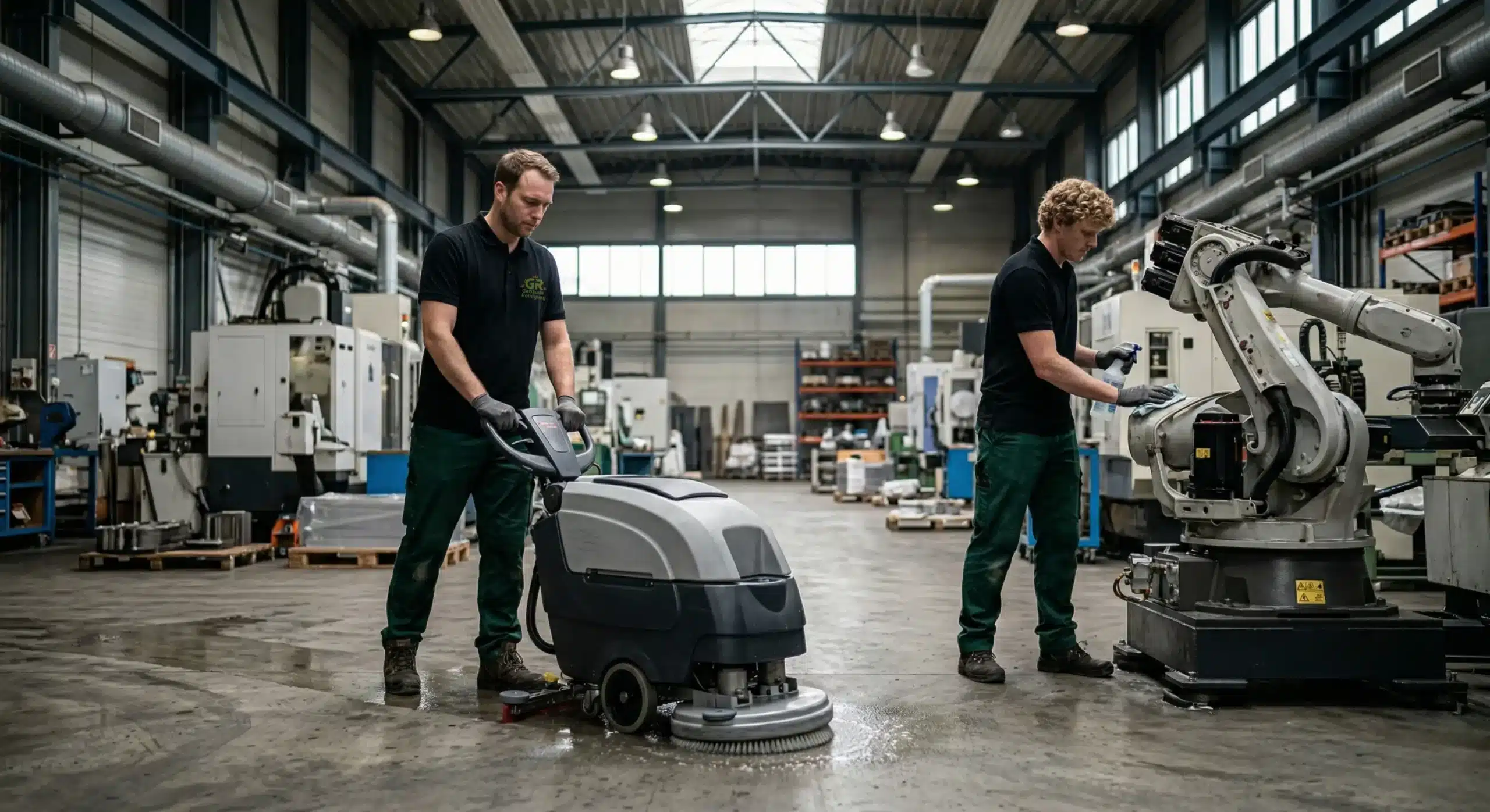 Professionelle Hallen- und Maschinenreinigung für Produktionshallen, Industrieflächen, Lagerbereiche und technische Anlagen