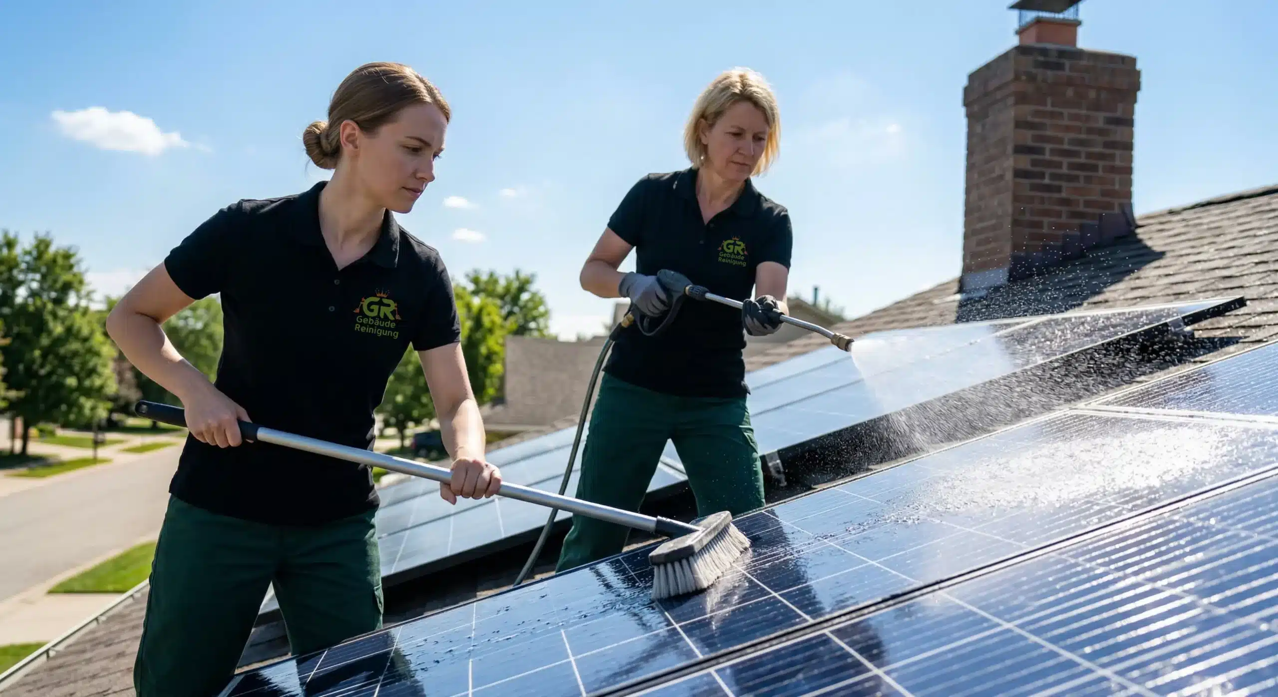 Professionelle private Solaranlagenreinigung für Hausdächer, Photovoltaikanlagen und Solarmodule